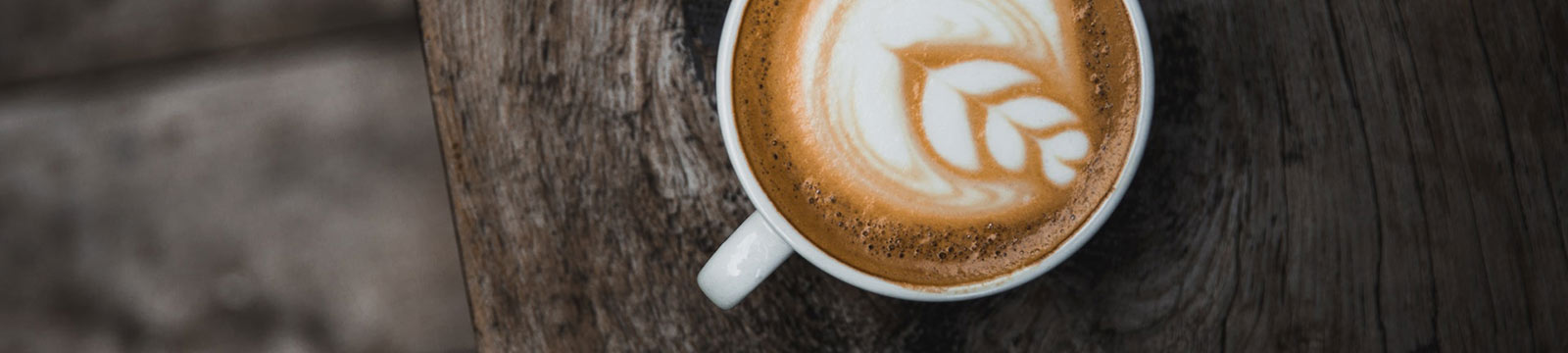 Top-down view of a cup of coffee